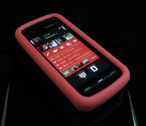 Soft Rubber Silicone Skin Cover Case for Nokia 5800 XpressMusic - Red