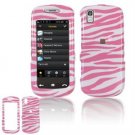 Hard Plastic Design Cover Case for Samsung Instinct S30 - Pink / White Zebra