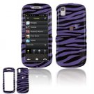 Hard Plastic Design Cover Case for Samsung Instinct S30 - Purple / Black Zebra