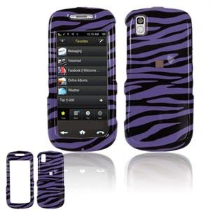 Hard Plastic Design Cover Case for Samsung Instinct S30 - Purple / Black Zebra