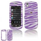 Hard Plastic Design Cover Case for Samsung Instinct S30 - Purple / White Zebra