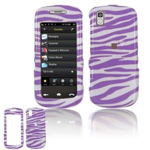 Hard Plastic Design Cover Case for Samsung Instinct S30 - Purple / White Zebra