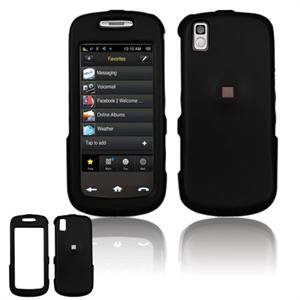 Hard Plastic Rubber Feel Cover Case for Samsung Instinct S30 - Black