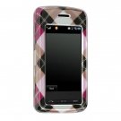 Hard Plastic SmoHard Plastic Shield Protector Case for LG VU CU915 / CU920 - Hot Pink Diagonal Check