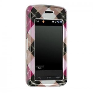 Hard Plastic SmoHard Plastic Shield Protector Case for LG VU CU915 / CU920 - Hot Pink Diagonal Check