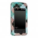 Hard Plastic Shield Protector Case for LG VU CU915 / CU920 - Blue Diagonal Check