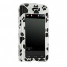 Hard Plastic Shield Protector Case for LG VU CU915 / CU920 - White Dog Paws