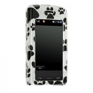 Hard Plastic Shield Protector Case for LG VU CU915 / CU920 - White Dog Paws