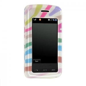 Hard Plastic Shield Protector Case for LG VU CU915 / CU920 - White Rainbow Zebra