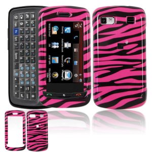 Hard Plastic Design Cover Case for LG Xenon GR500 (AT&T) - Hot Pink / Black Zebra
