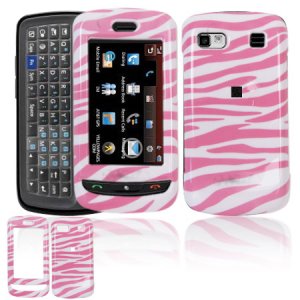 Hard Plastic Design Cover Case for LG Xenon GR500 (AT&T) - Pink / White Zebra