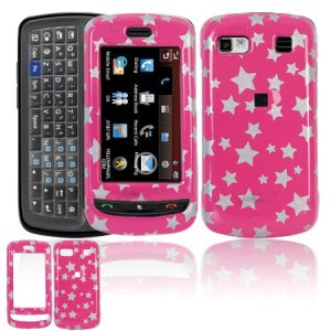 Hard Plastic Design Cover Case for LG Xenon GR500 (AT&T) - Pink Stars