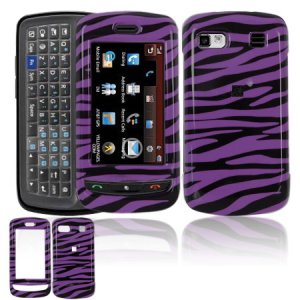 Hard Plastic Design Cover Case for LG Xenon GR500 (AT&T) - Purple / Black Zebra