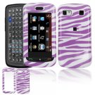 Hard Plastic Design Cover Case for LG Xenon GR500 (AT&T) - Purple / White Zebra