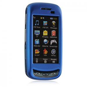 Hard Plastic Rubber Feel Cover Case for Samsung Impression A877 (AT&T) - Blue