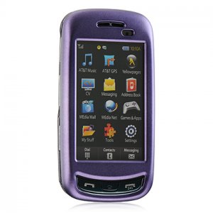Hard Plastic Rubber Feel Cover Case for Samsung Impression A877 (AT&T) - Solid Purple