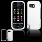 Hard Plastic Rubber Feel Cover Case for Nokia 5800 XpressMusic - White