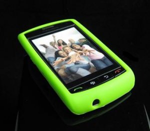 High Quality Premium Soft Rubber Silicone Cover Case for BlackBerry Storm - Lime Green