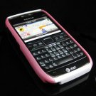 Hard Plastic Robotic Cover Case for Nokia E71 - Pink / White