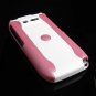 Hard Plastic Robotic Cover Case for Nokia E71 - Pink / White