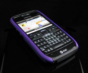 Hard Plastic Robotic Cover Case for Nokia E71 - Purple / Black