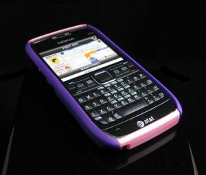 Hard Plastic Robotic Cover Case for Nokia E71 - Purple / Pink