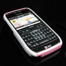 Hard Plastic Robotic Cover Case for Nokia E71 - White / Pink