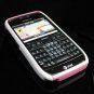 Hard Plastic Robotic Cover Case for Nokia E71 - White / Pink