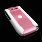 Hard Plastic Robotic Cover Case for Nokia E71 - White / Pink