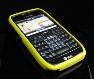 Hard Plastic Robotic Cover Case for Nokia E71 - Yellow