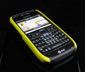 Hard Plastic Robotic Cover Case for Nokia E71 - Yellow / Black