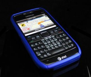 Hard Plastic Robotic Cover Case for Nokia E71 - Blue