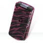 Hard Plastic Design Cover Case for Motorola Stature i9 - Plum / Black Zebra