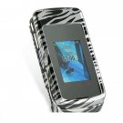 Hard Plastic Design Cover Case for Motorola Stature i9 - Silver / Black Zebra
