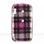 Hard Plastic Design Cover Case for Palm Treo Pro 850 - Hot Pink Check