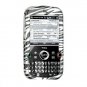 Hard Plastic Design Cover Case for Palm Treo Pro 850 - Silver / Black Zebra