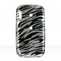 Hard Plastic Design Cover Case for Palm Treo Pro 850 - Silver / Black Zebra