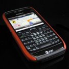 Hard Plastic Robotic Cover Case for Nokia E71 - Black / Orange