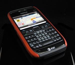 Hard Plastic Robotic Cover Case for Nokia E71 - Black / Orange