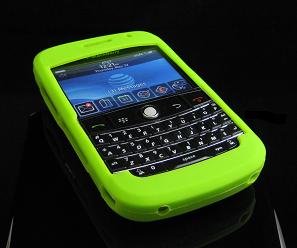 Premium Grip Soft Silicone Skin Cover Case for BlackBerry BOLD 9000 - Lime Green