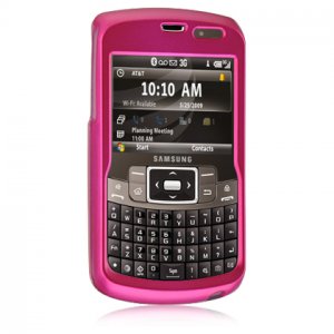 Hard Plastic Rubber Feel Cover Case for Samsung Jack i637 (AT&T) - Hot Pink