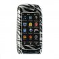 Hard Plastic Design Cover Case for Samsung Impression A877 (AT&T) - Black / Silver Zebra