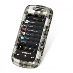 Hard Plastic Design Cover Case for Samsung Instinct S30 - Black Check