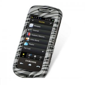 Hard Plastic Design Cover Case for Samsung Instinct S30 - Black Zebra