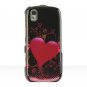 Hard Plastic Design Cover Case for Samsung Instinct S30 - Carbon Fiber Heart
