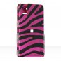 Hard Plastic Design Cover Case for Samsung Finesse R810 (MetroPCS) - Plum / Black Zebra