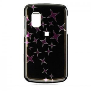 Hard Plastic Design Cover Case for Samsung Magnet A257 (AT&T) - Black w/ Star Burst