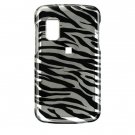 Hard Plastic Design Cover Case for Samsung Magnet A257 (AT&T) - Black / Silver Zebra