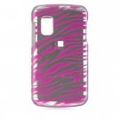 Hard Plastic Design Cover Case for Samsung Magnet A257 (AT&T) - Hot Pink / Silver Zebra