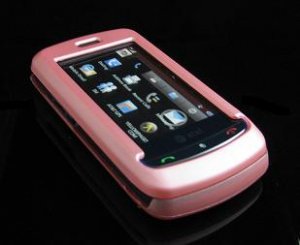 Hard Plastic Full View Rubber Feel Cover Case for LG Xenon GR500 (AT&T) - Baby Pink